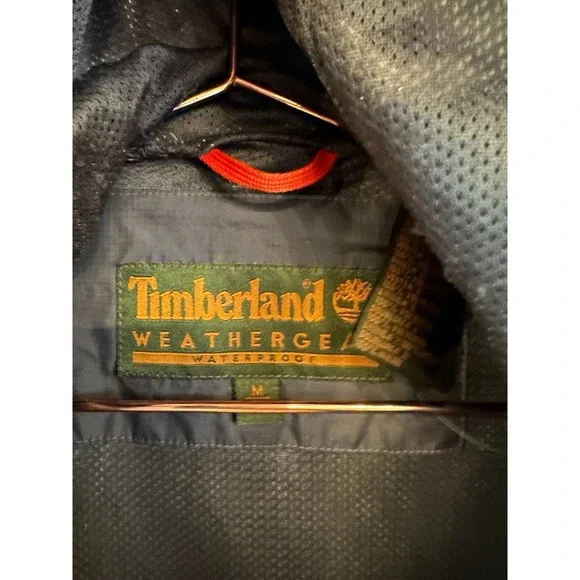 Men's Vintage Timberland Weathergear Windbreaker size M. Hood & zip pockets p - Picture 4 of 8